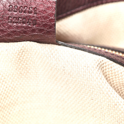 Gucci Metallic Cellarius Calfskin Small Soho Shoulder Bag Classic Burgundy 7 of 10