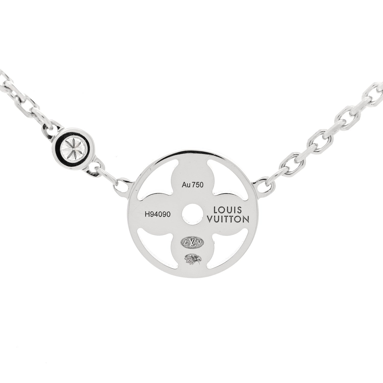 Louis Vuitton 18K White Gold Diamond Blossom BB Pendant Necklace 4 of 5