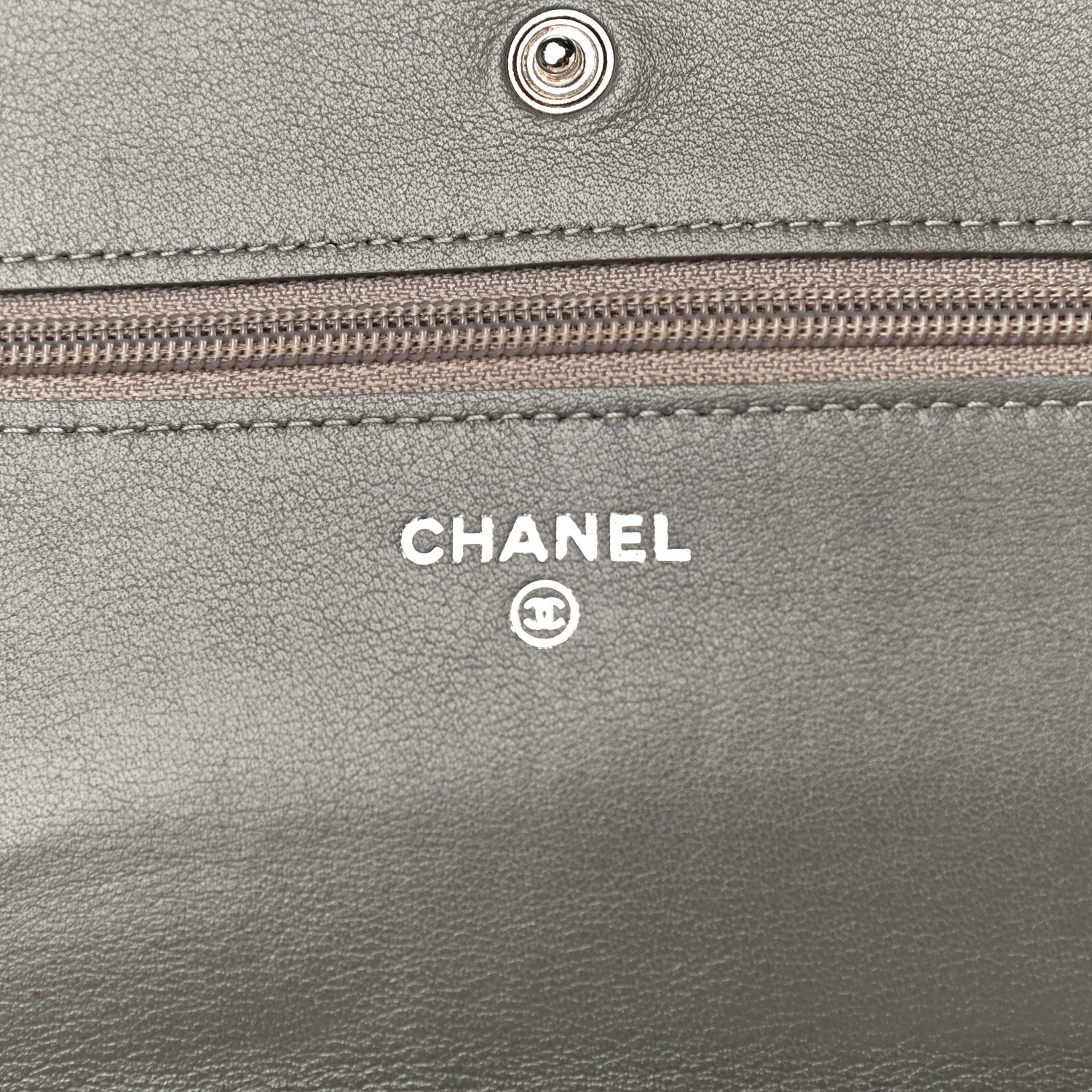 Chanel Caviar Sevruga Wallet On Chain WOC Grey 6 of 15