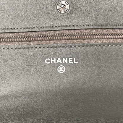 Chanel Caviar Sevruga Wallet On Chain WOC Grey 6 of 15