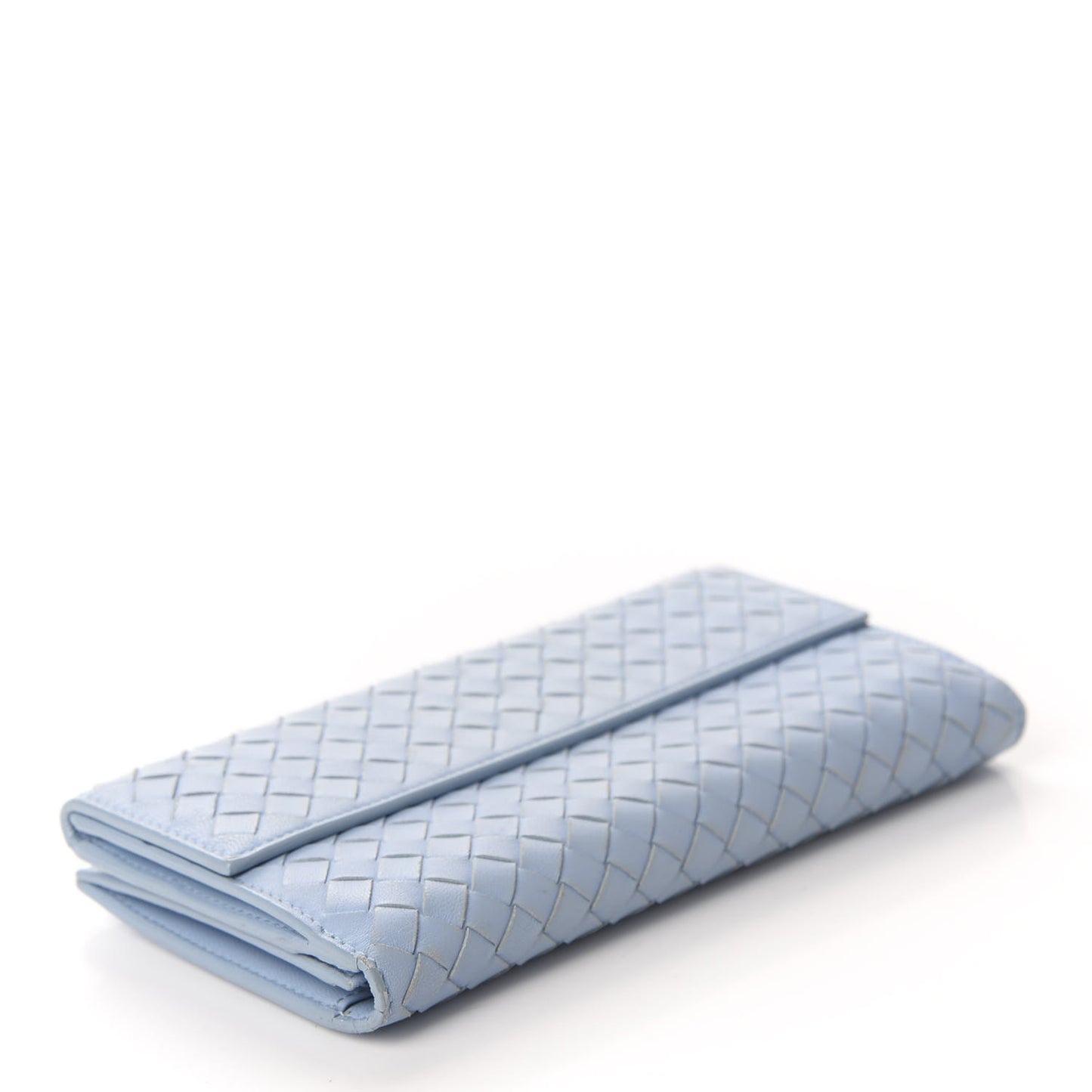 Nappa Intrecciato Continental Wallet Light Blue