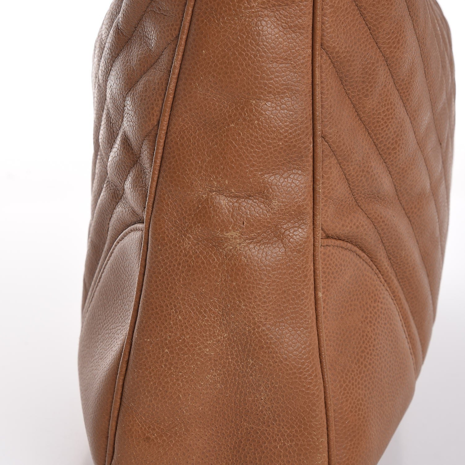 Chanel Caviar Chevron Quilted Hobo Beige 9 of 10