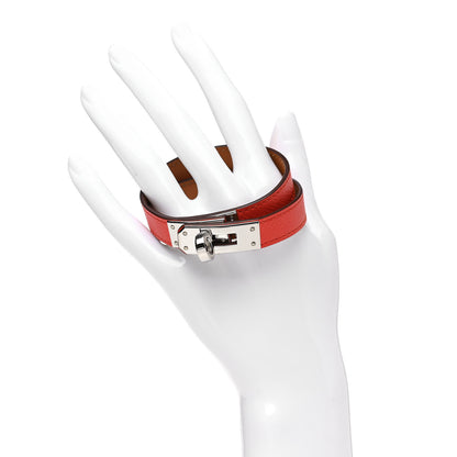 Hermes Epsom Kelly Double Tour Bracelet M Rose Jaipur 2 of 6