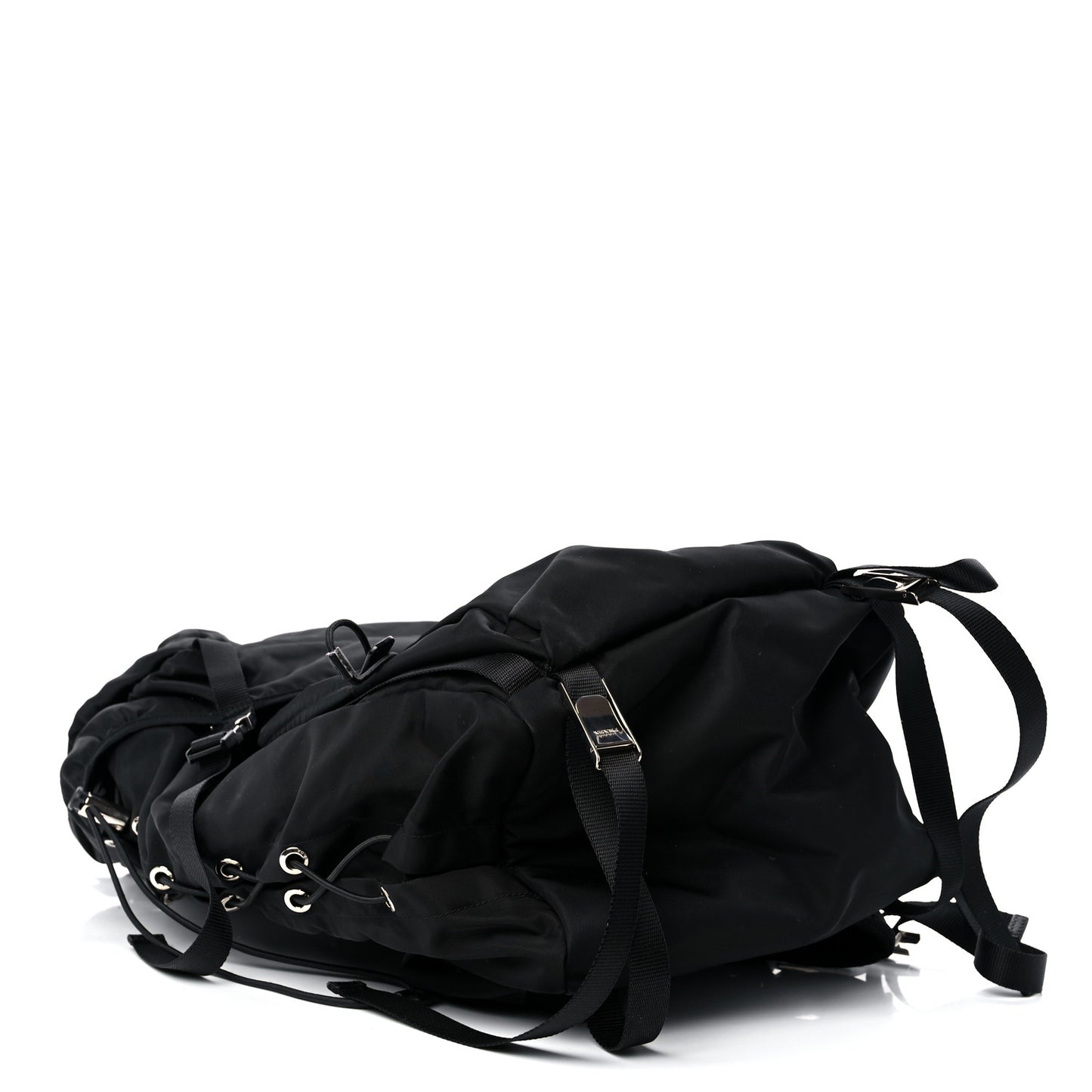 Tessuto Nylon Montagna Double Buckle Backpack Black