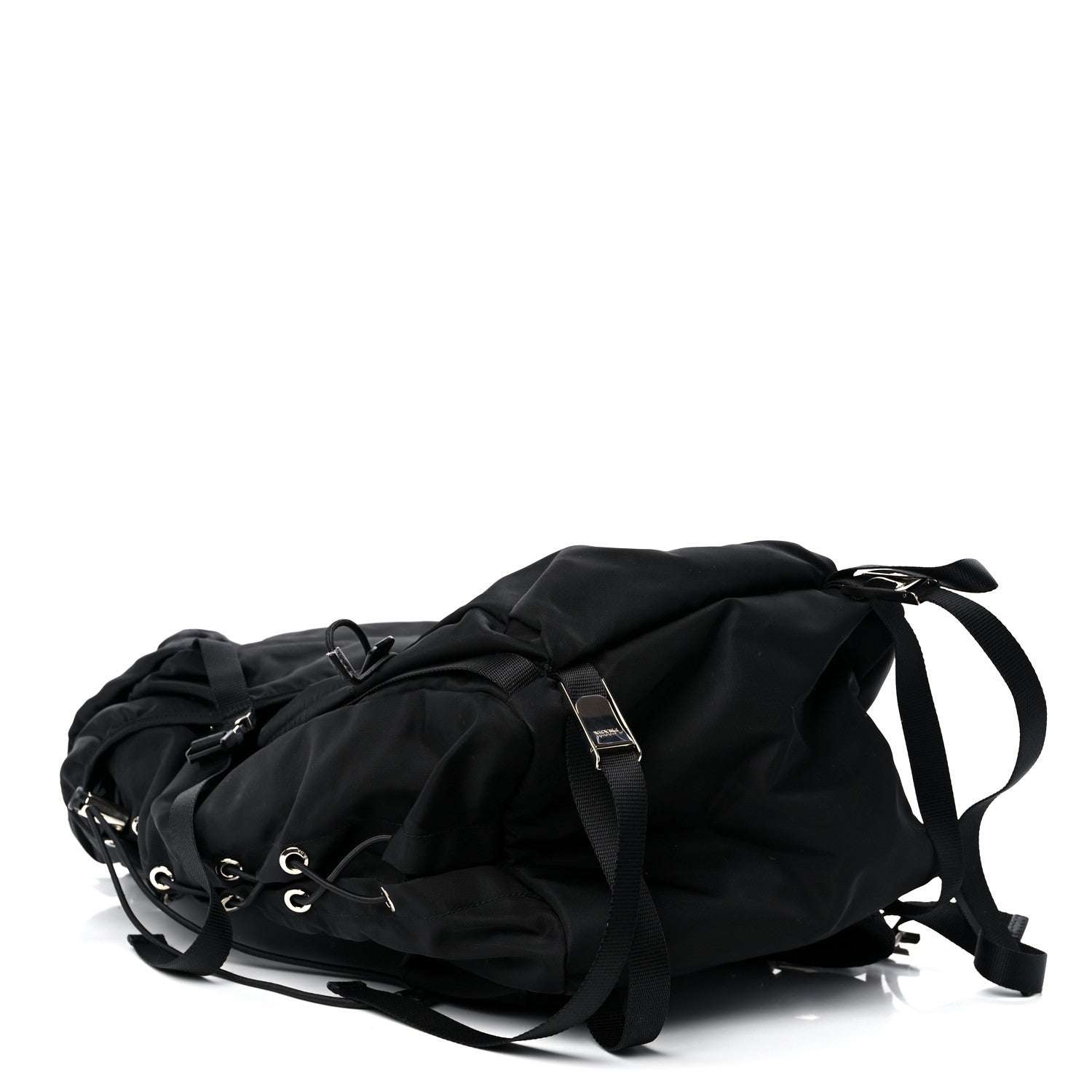 Prada Tessuto Nylon Montagna Double Buckle Backpack Black 4 of 10