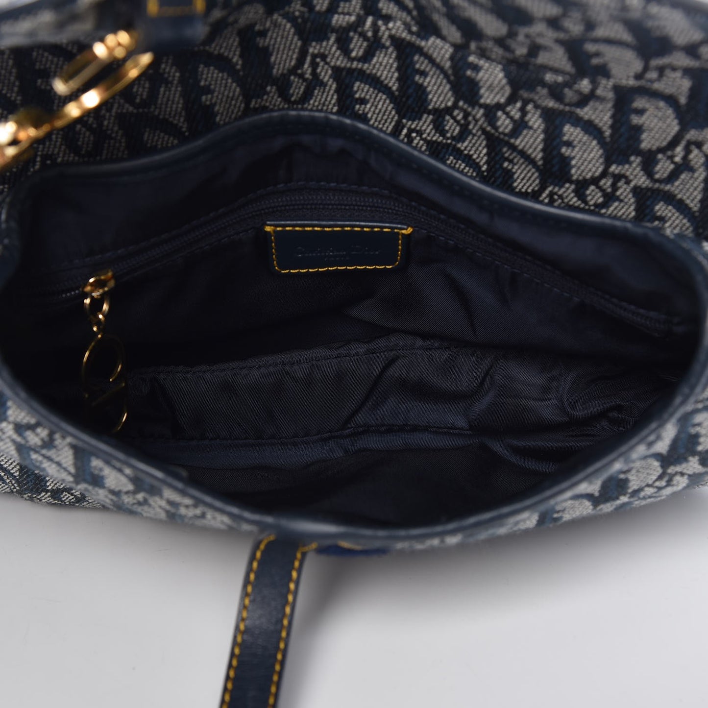 Monogram Double Saddle Bag Navy Blue