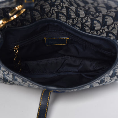 Christian Dior Monogram Double Saddle Bag Navy Blue 5 of 7