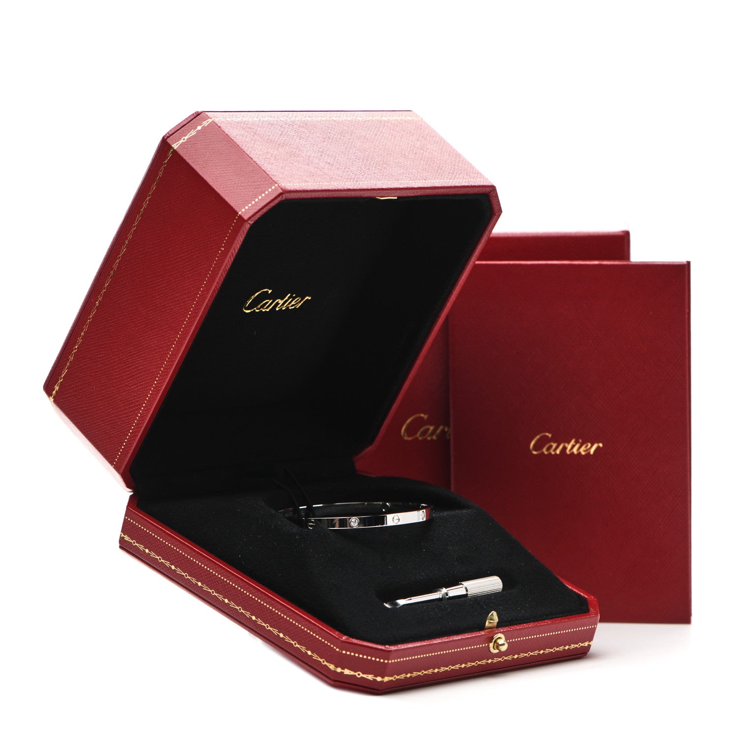 Cartier 18K White Gold 6 Diamond Small LOVE Bracelet 17 5 of 5
