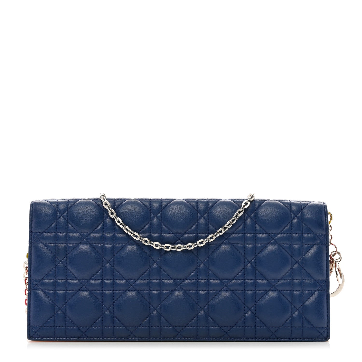 Christian Dior Lambskin Cannage Tri-Color Lady Dior Convertible Clutch Blue 1 of 13