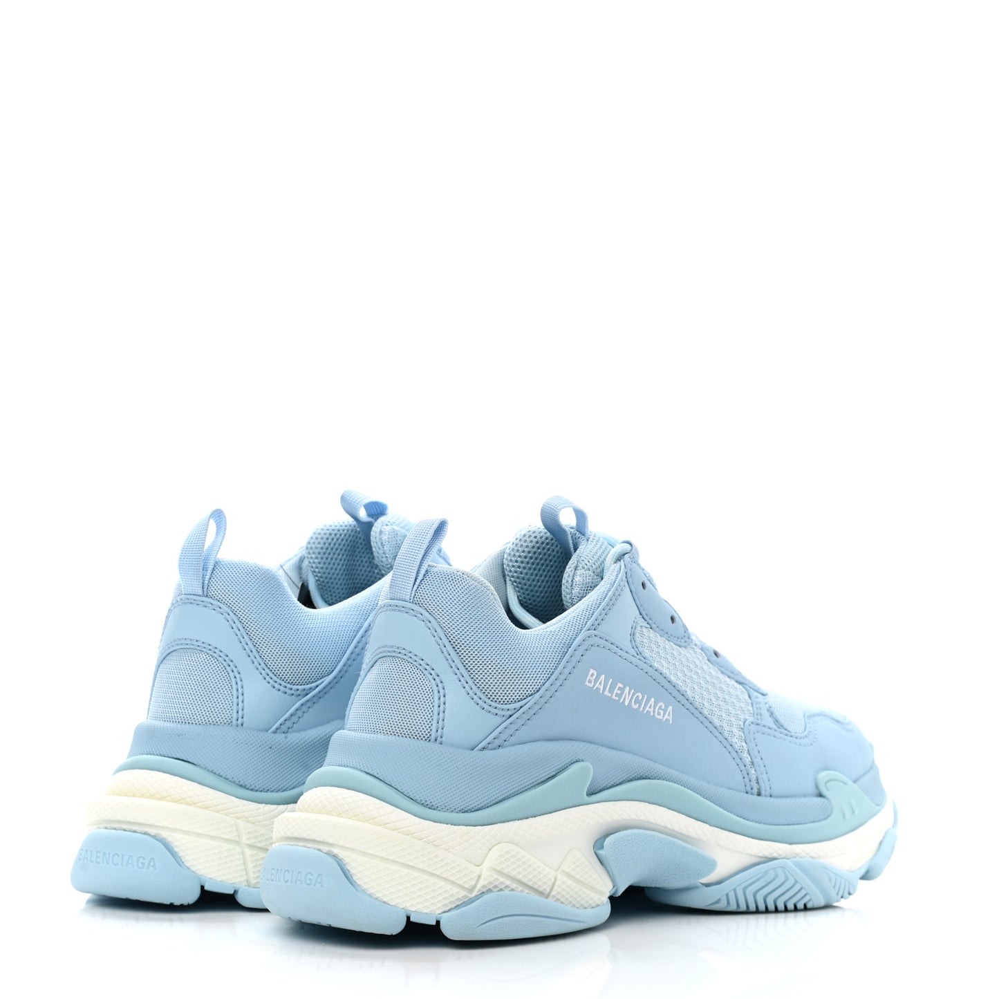Fabric Mesh Mens Triple S Sneakers 40 Light Blue White