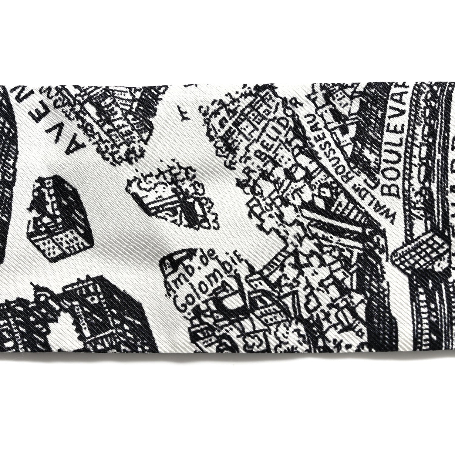 Christian Dior Silk Plan De Paris Mitzah Scarf White Black 4 of 4