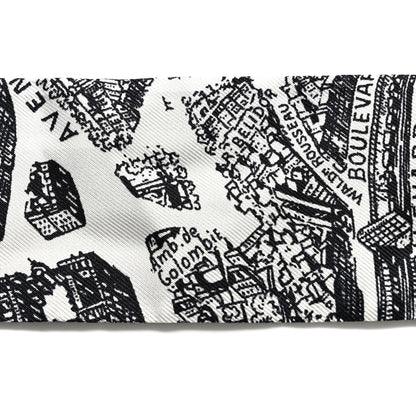 Christian Dior Silk Plan De Paris Mitzah Scarf White Black 4 of 4