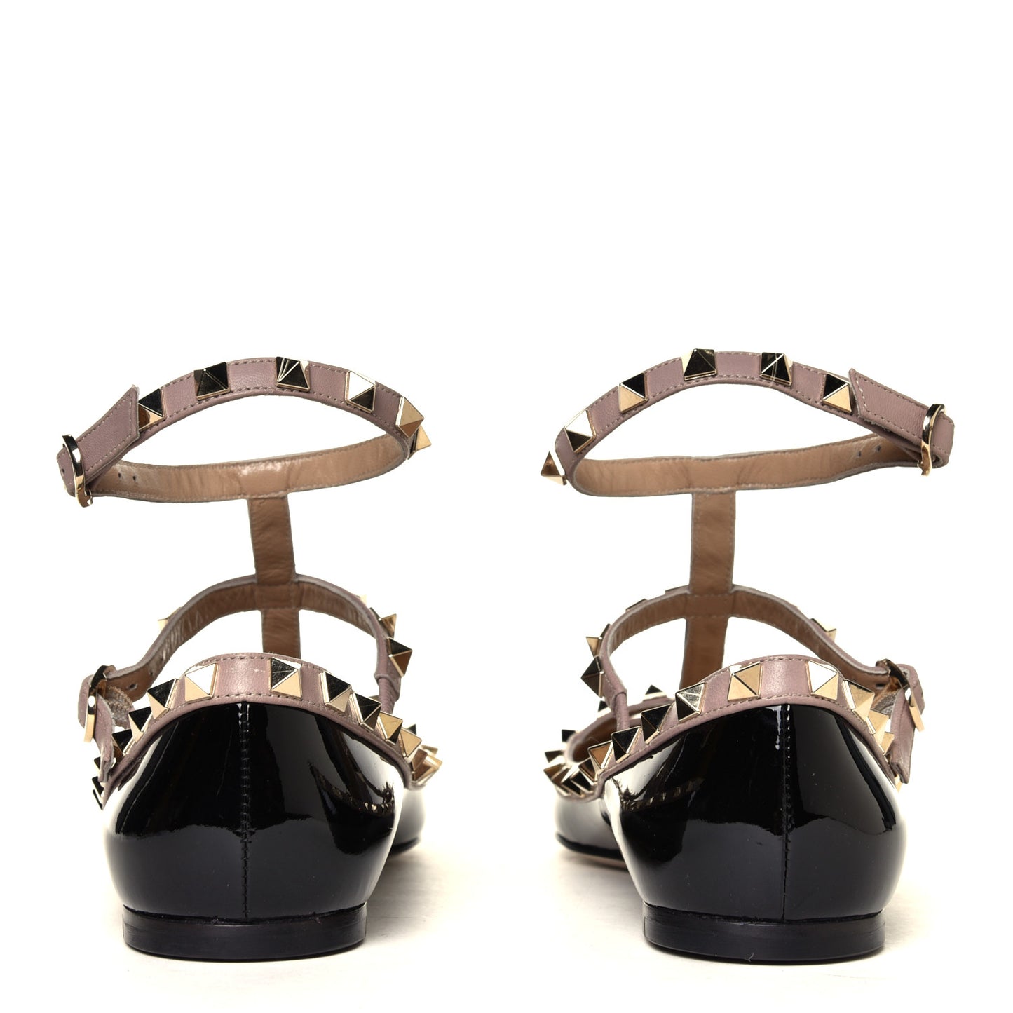 Patent Rockstud Cage Ballerina Flats 36.5 Black Poudre