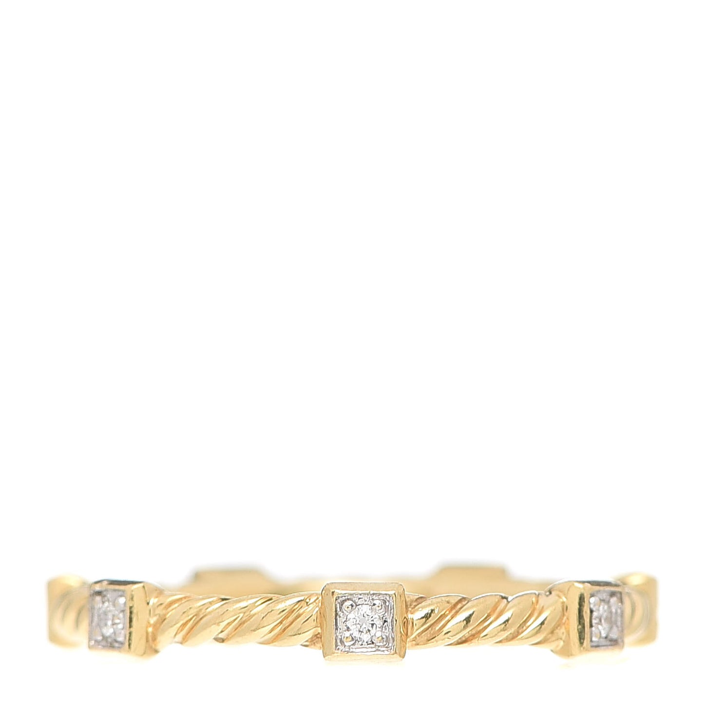 18K Yellow Gold Diamond Paveflex 2mm Stackable Band Ring 54 6.75