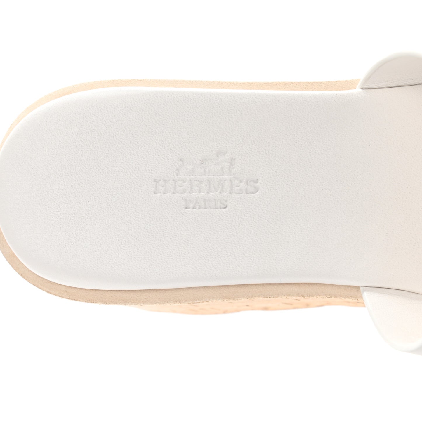 Calfskin Cork Eze 30 Sandals 38 White