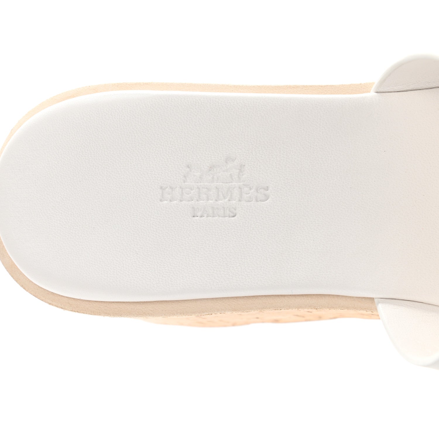 Hermes Calfskin Cork Eze 30 Sandals 38 White 7 of 9