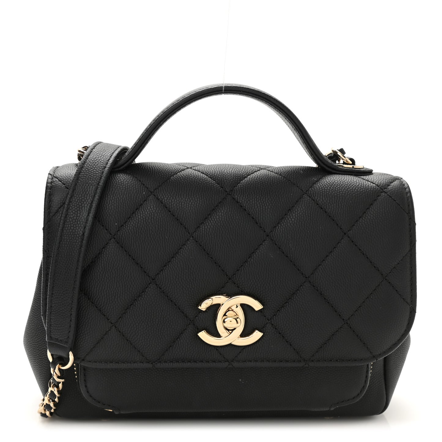 Caviar Quilted Small Business Affinity Flap Black