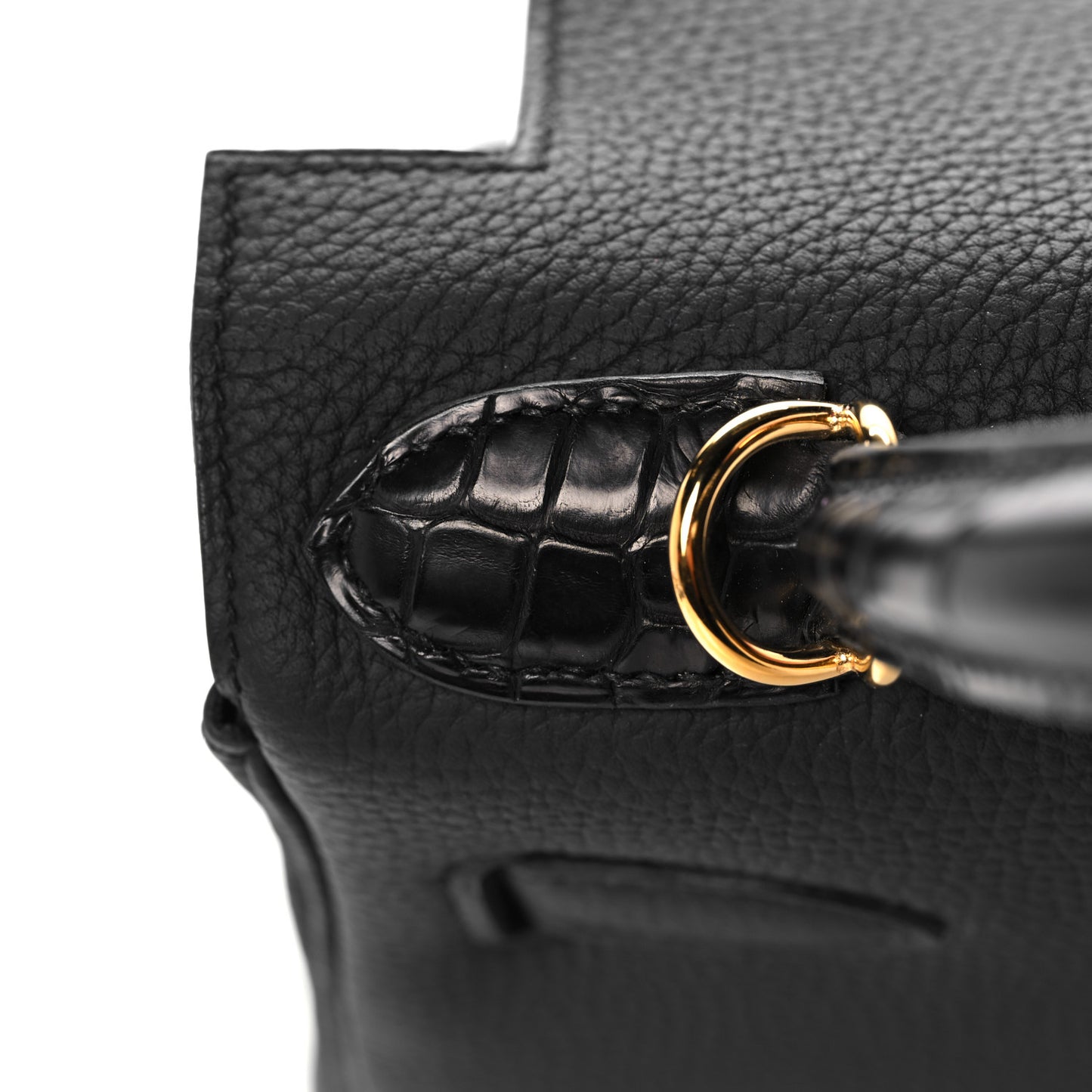 Togo Matte Alligator Kelly Retourne Touch 28 Black