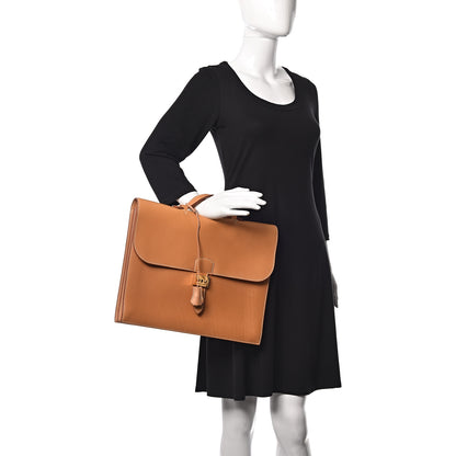 Hermes Vache Natural Sac a Depeche 38 Briefcase 2 of 20
