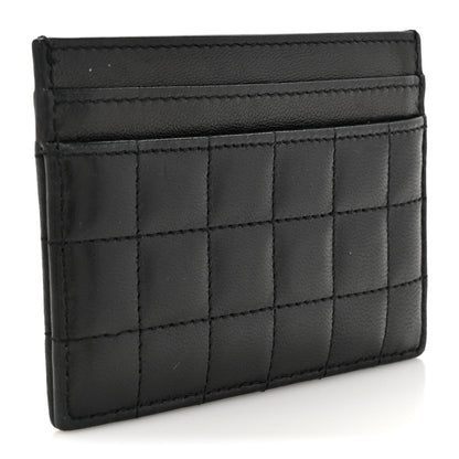 Saint Laurent Lambskin Carre Quilted Cassandre Credit Card Case Black 3 of 10