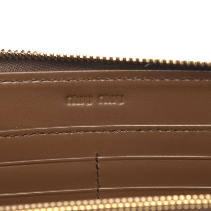 Miu Miu Vernice Crocodile Embossed Calfskin Zip Around Wallet Tobacco 6 of 9