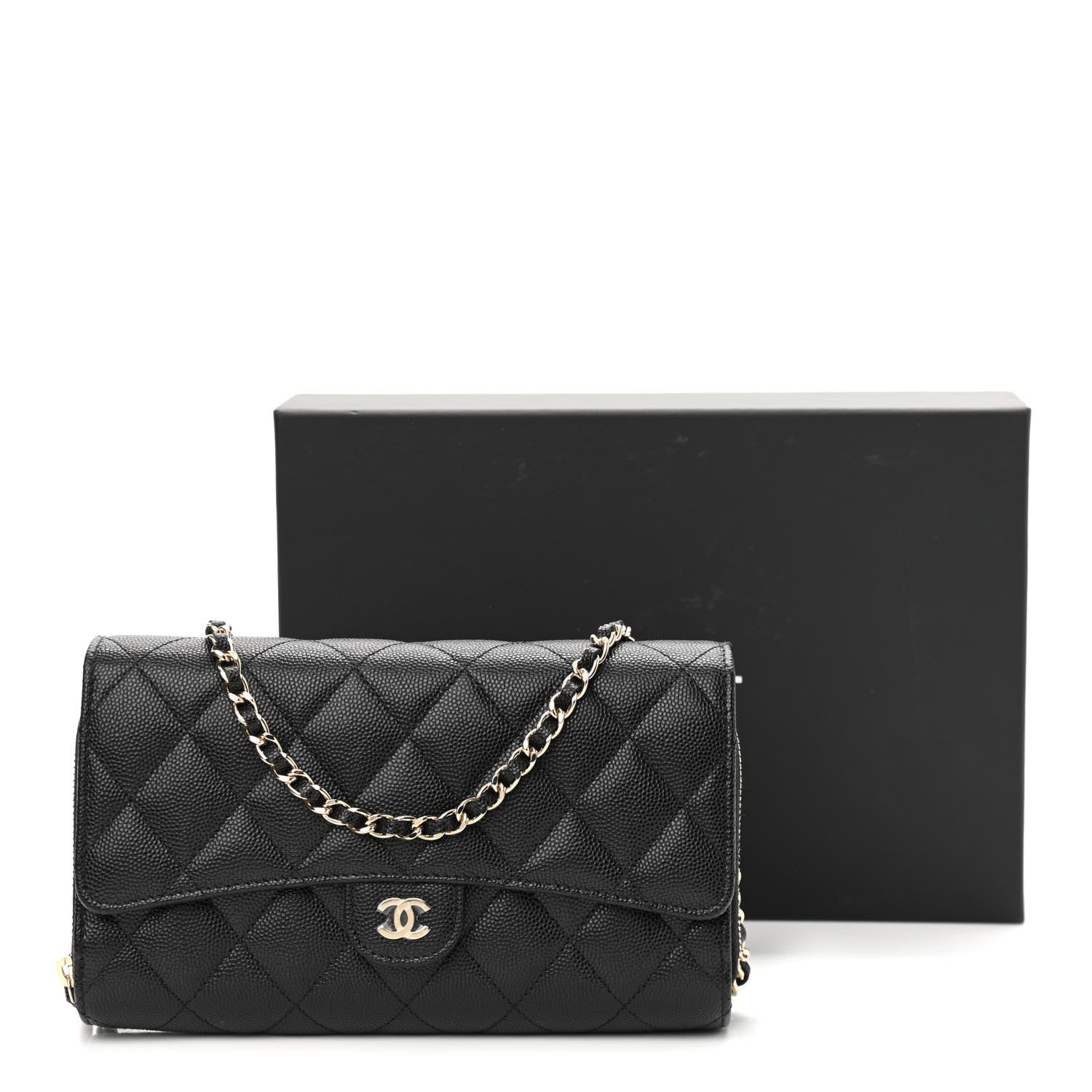 Chanel Caviar Quilted Phone Holder Wallet on Removable Chain Black 13 of 13