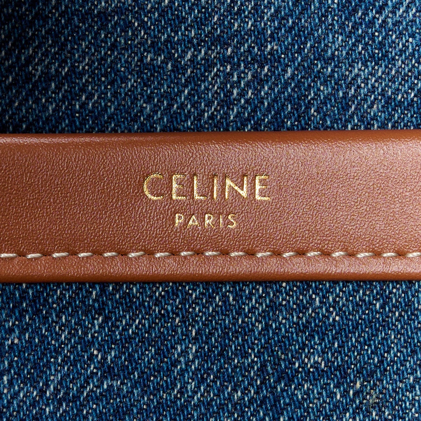 Denim Large Thais Cabas Navy Tan