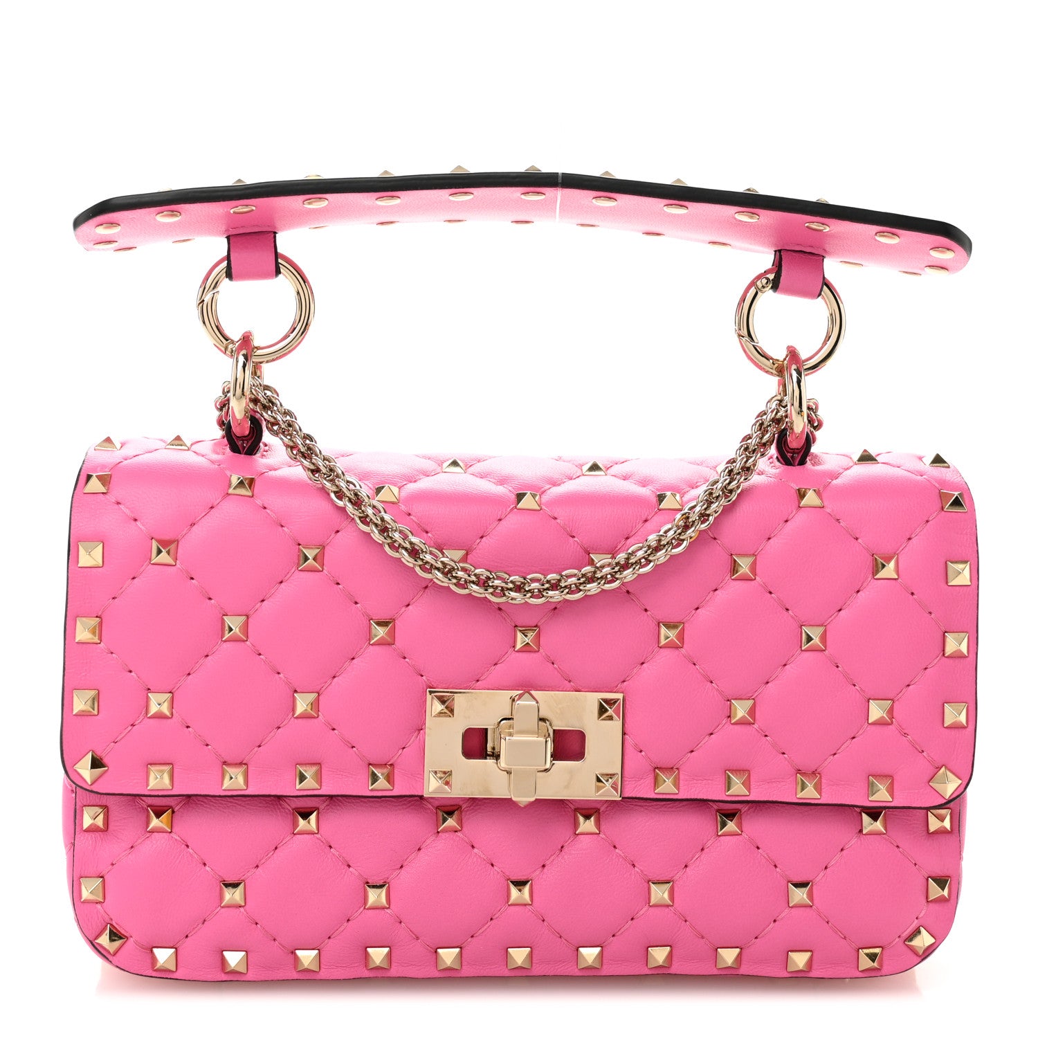 Valentino Garavani Nappa Small Rockstud Spike Shoulder Bag Shadow Pink 1 of 9