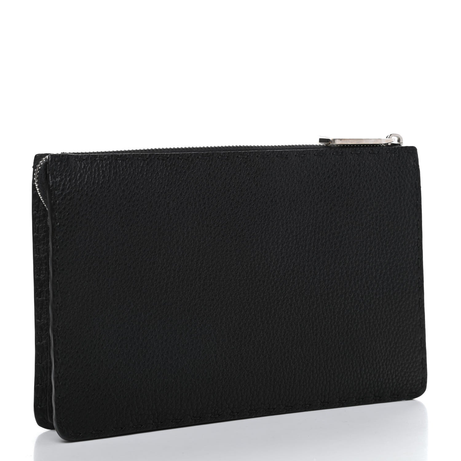 Fendi Cuoio Romano Selleria Monster Eyes Slim Clutch Black 2 of 7