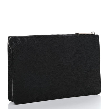 Fendi Cuoio Romano Selleria Monster Eyes Slim Clutch Black 2 of 7
