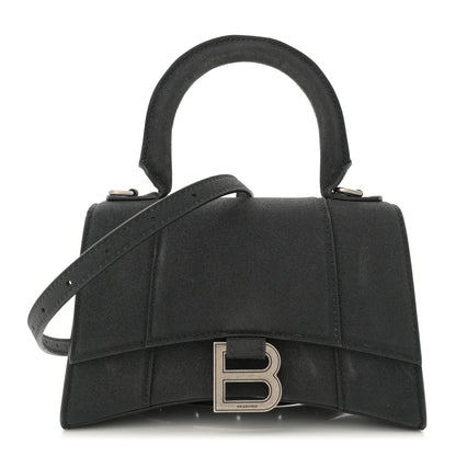 Balenciaga Glitter Fabric Hourglass Top Handle Bag XS Black 1 of 13