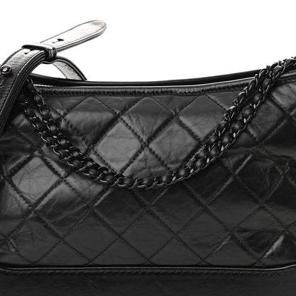 Chanel Aged Calfskin Quilted Medium Gabrielle Hobo Black 10 of 10