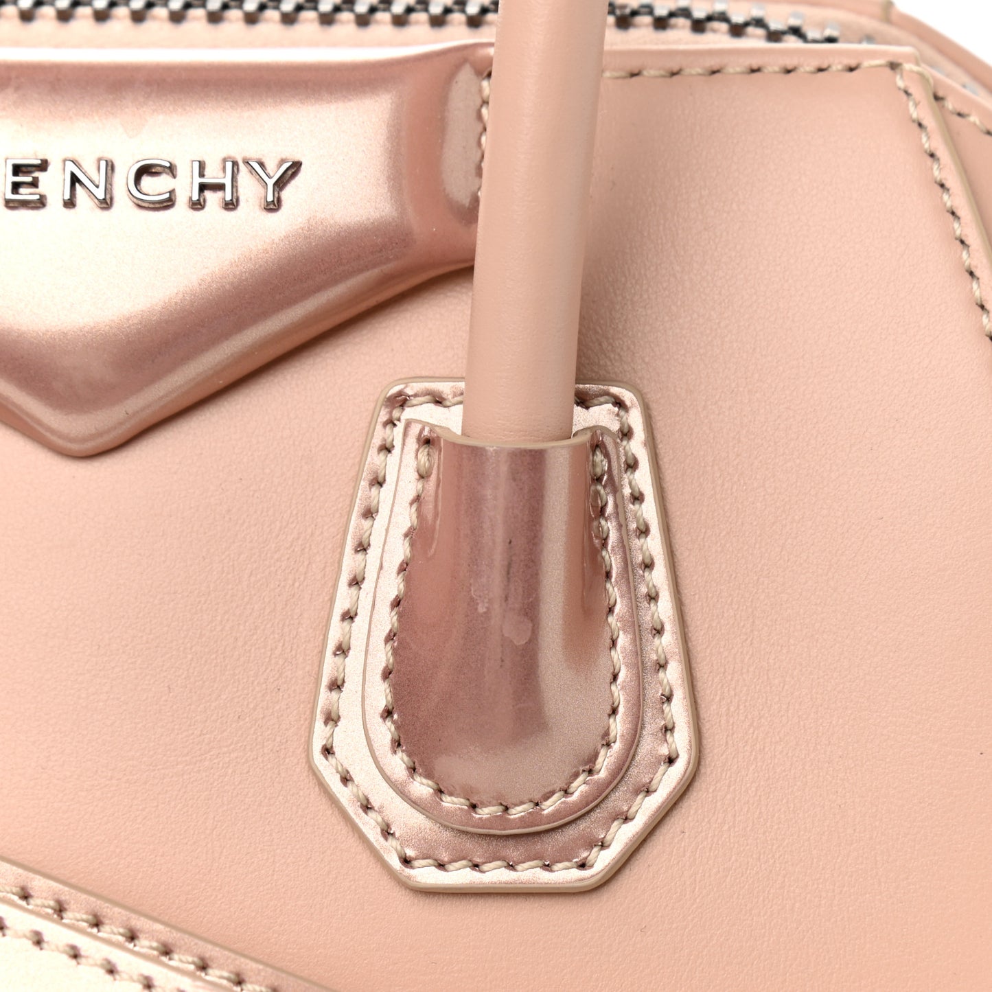 Metallic Calfskin Mini Antigona Light Pink