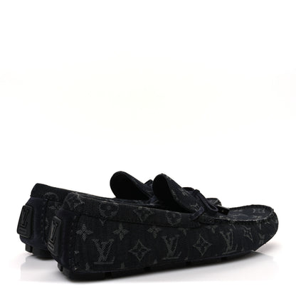 Louis Vuitton Monogram Denim Mens LV Driver Moccasin Loafers 8.5 Black 5 of 10