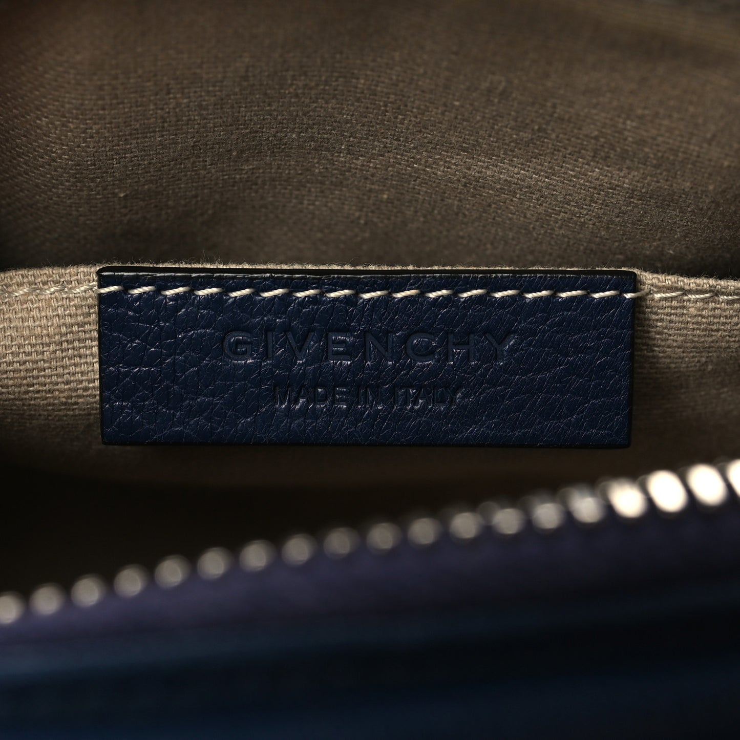 Sugar Goatskin Small Antigona Beauty Wristlet Navy