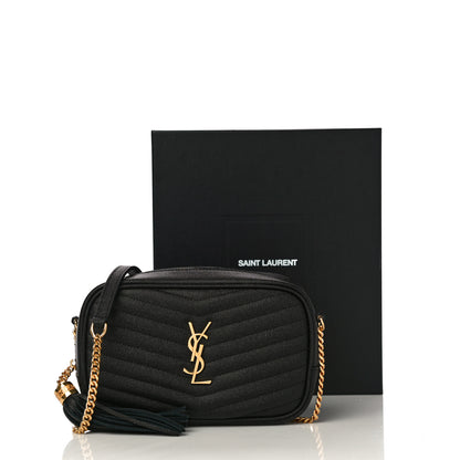 Saint Laurent Grain De Poudre Matelasse Monogram Mini Lou Camera Bag Black 11 of 11