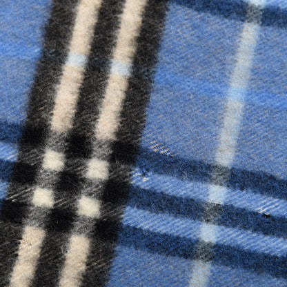 Burberry Cashmere Vintage Check Fringe Scarf Blue 4 of 5