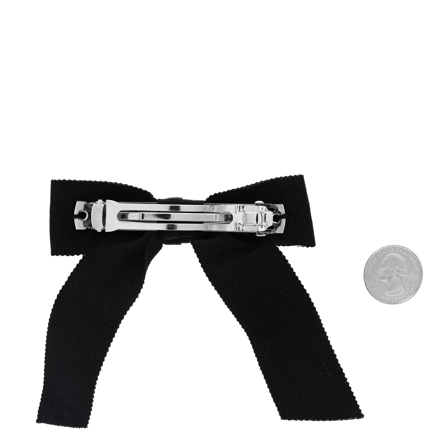 Grosgrain Bow CC Hair Clip Black