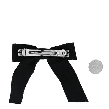 Chanel Grosgrain Bow CC Hair Clip Black 2 of 3
