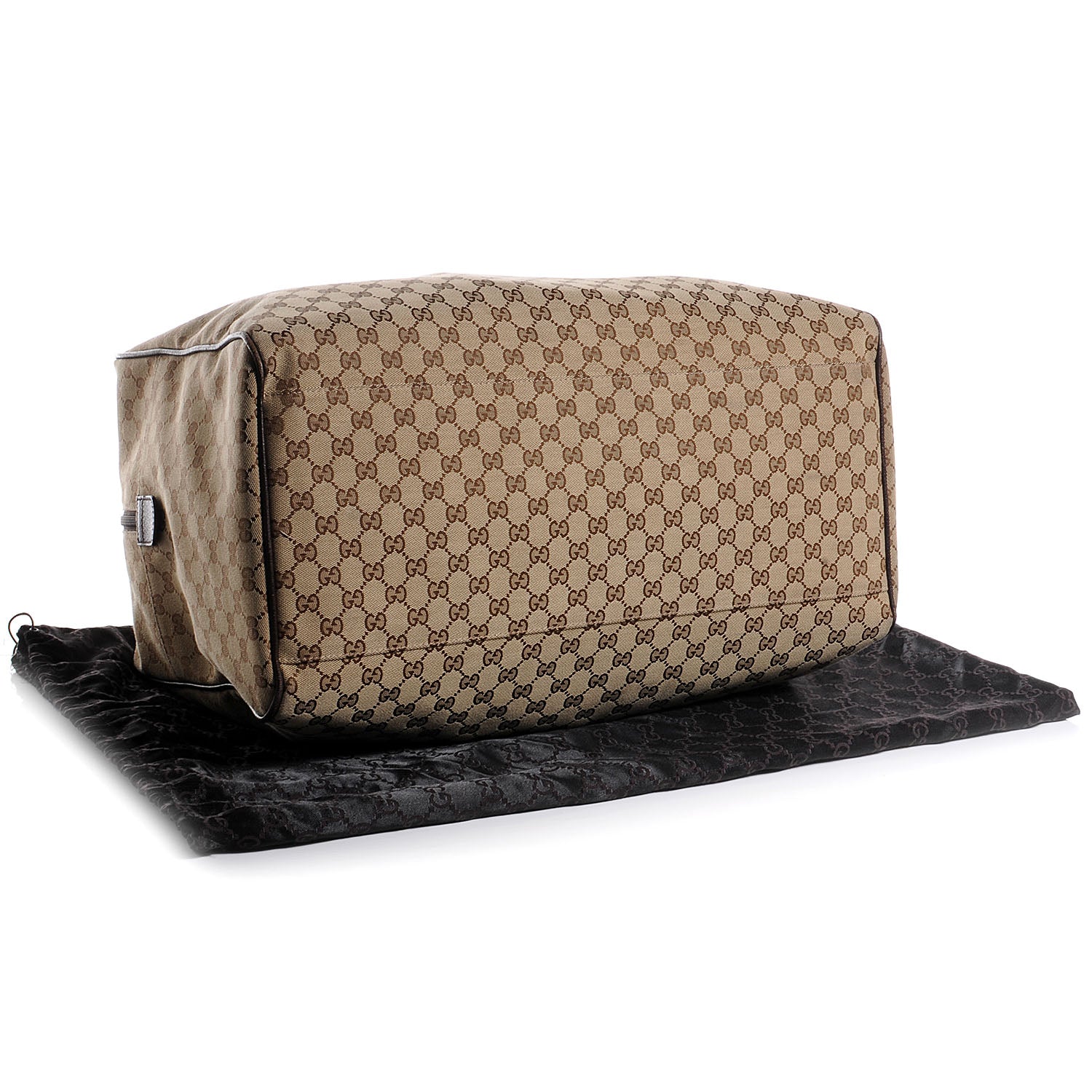 Gucci GG Monogram Web Large Collapsible Carry On Duffle Beige Brown 4 of 7