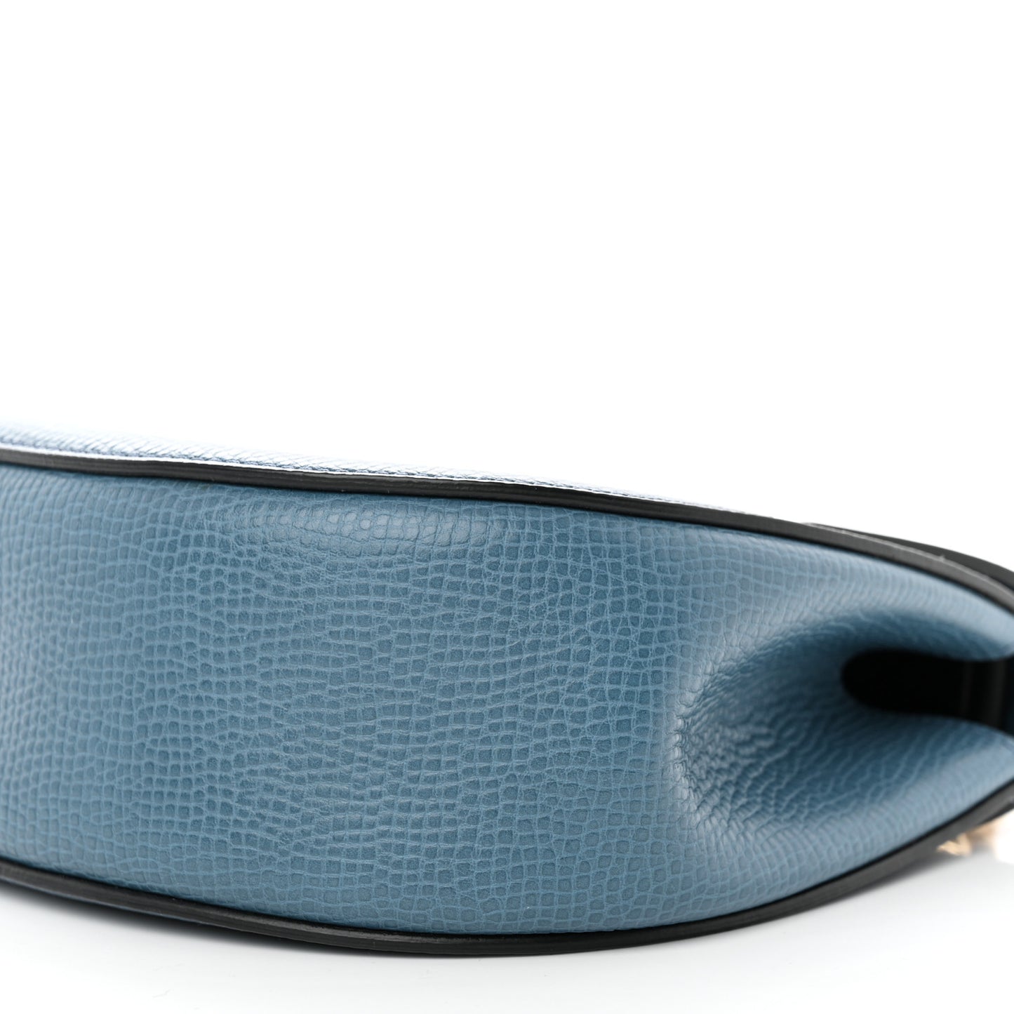 Grained Calfskin Lambskin Mini Bi-Color Drew Shoulder Bag Blue Black