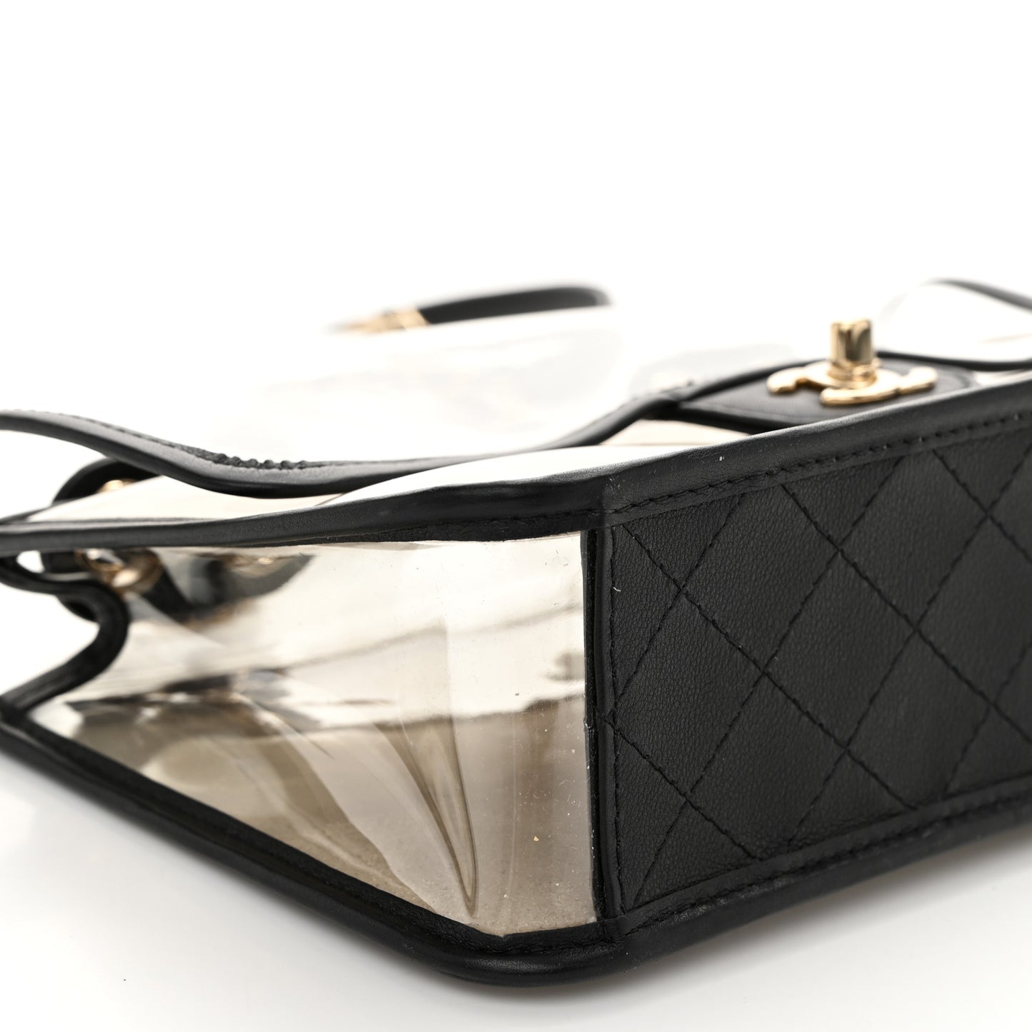 Lambskin PVC Medium Coco Sand Flap Black