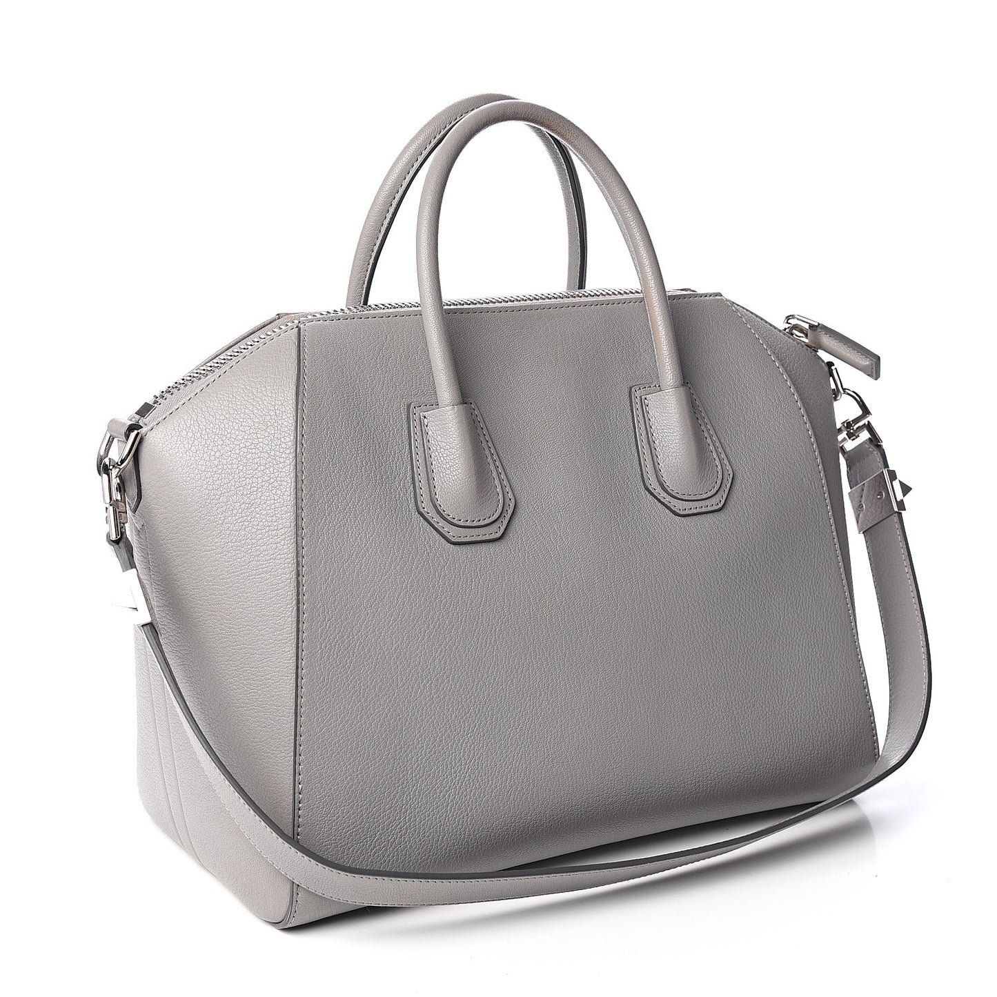 Sugar Goatskin Medium Antigona Pearl Grey