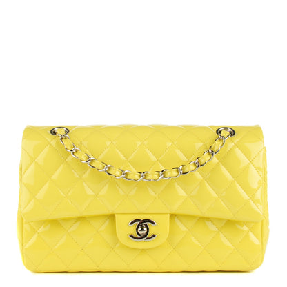 Chanel Patent Quilted Medium Double Flap Yellow 1 of 9