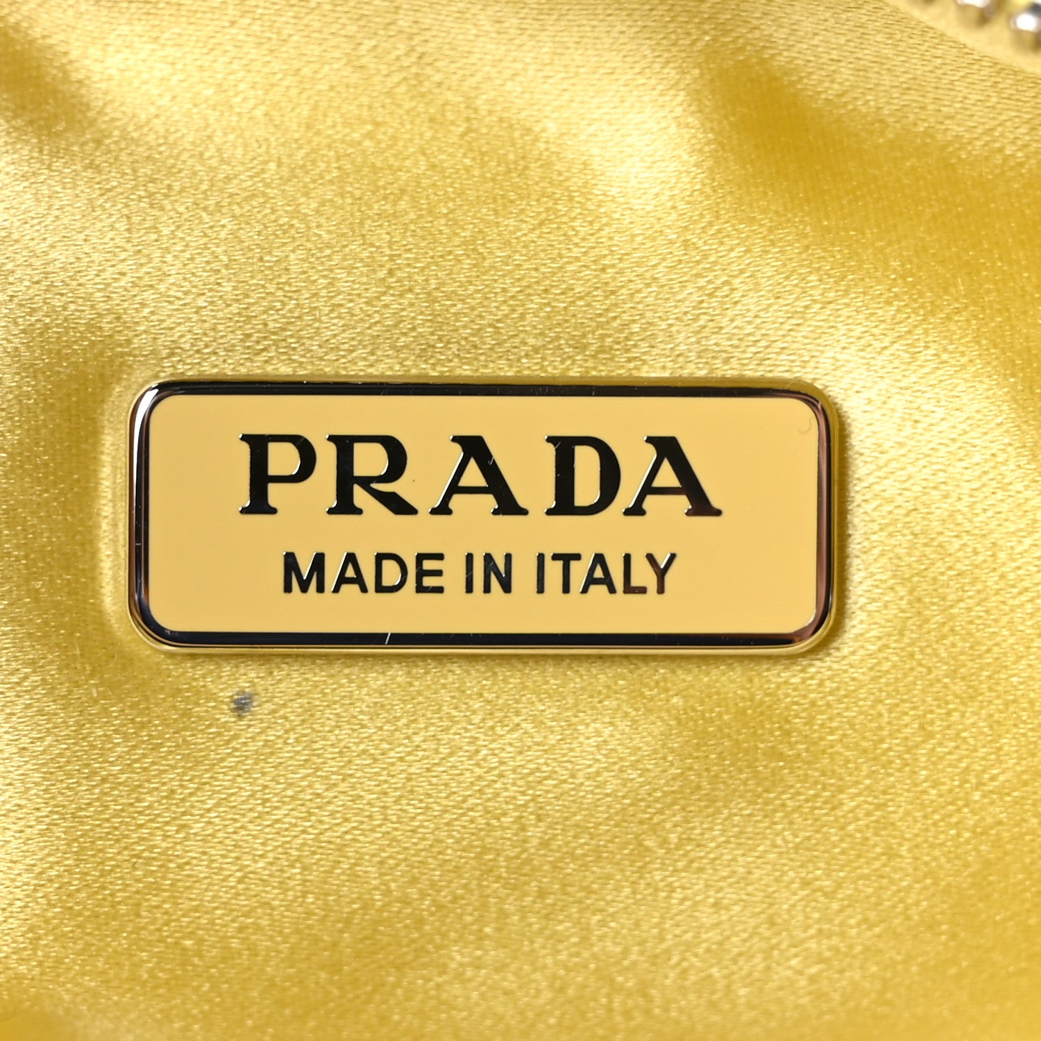 Prada Satin Crystal Triangle Pouch Ananas 1860487 – FASHIONPHILE