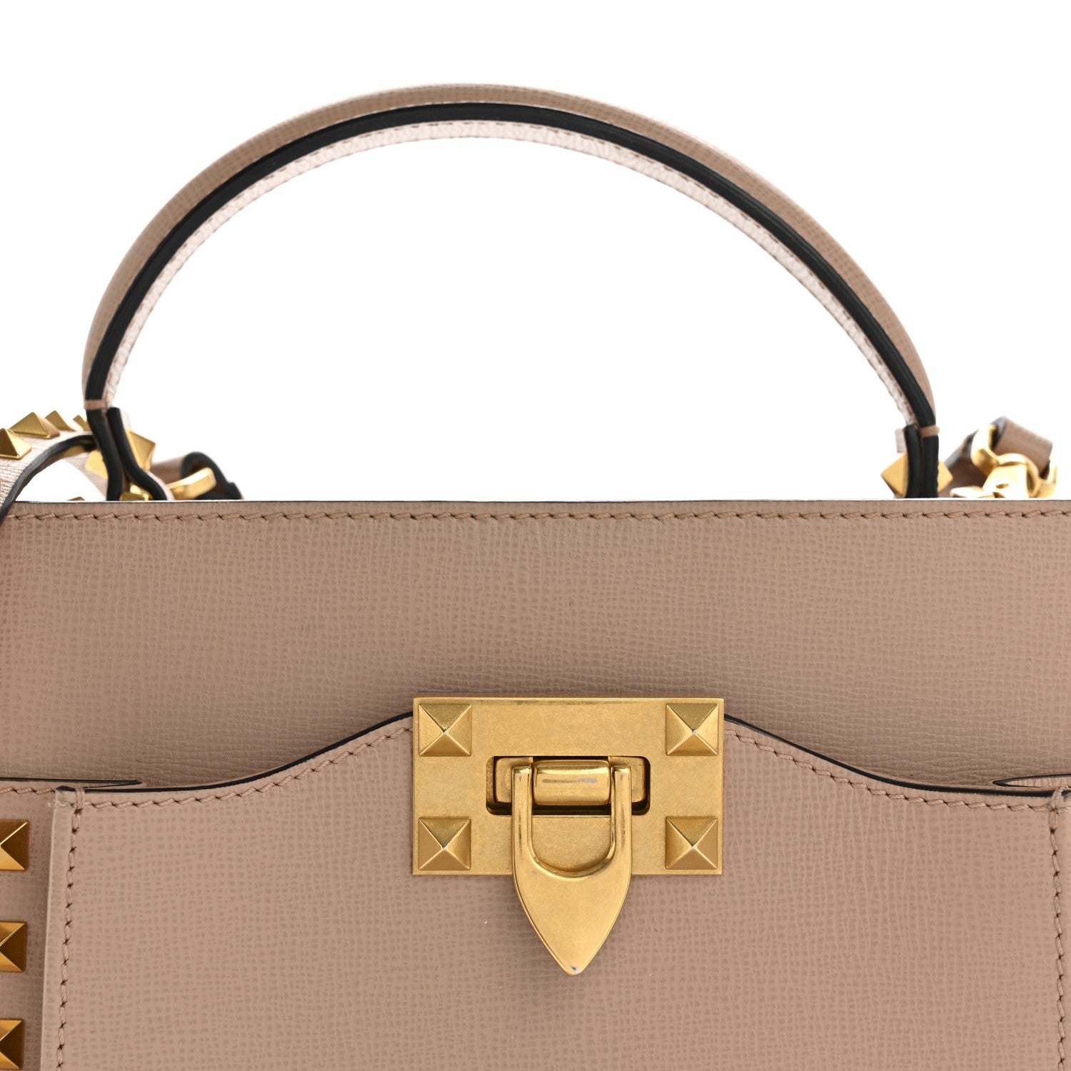 Valentino Garavani Vitello Small Rockstud Alcove Top-Handle Bag Rose Cannelle 8 of 14