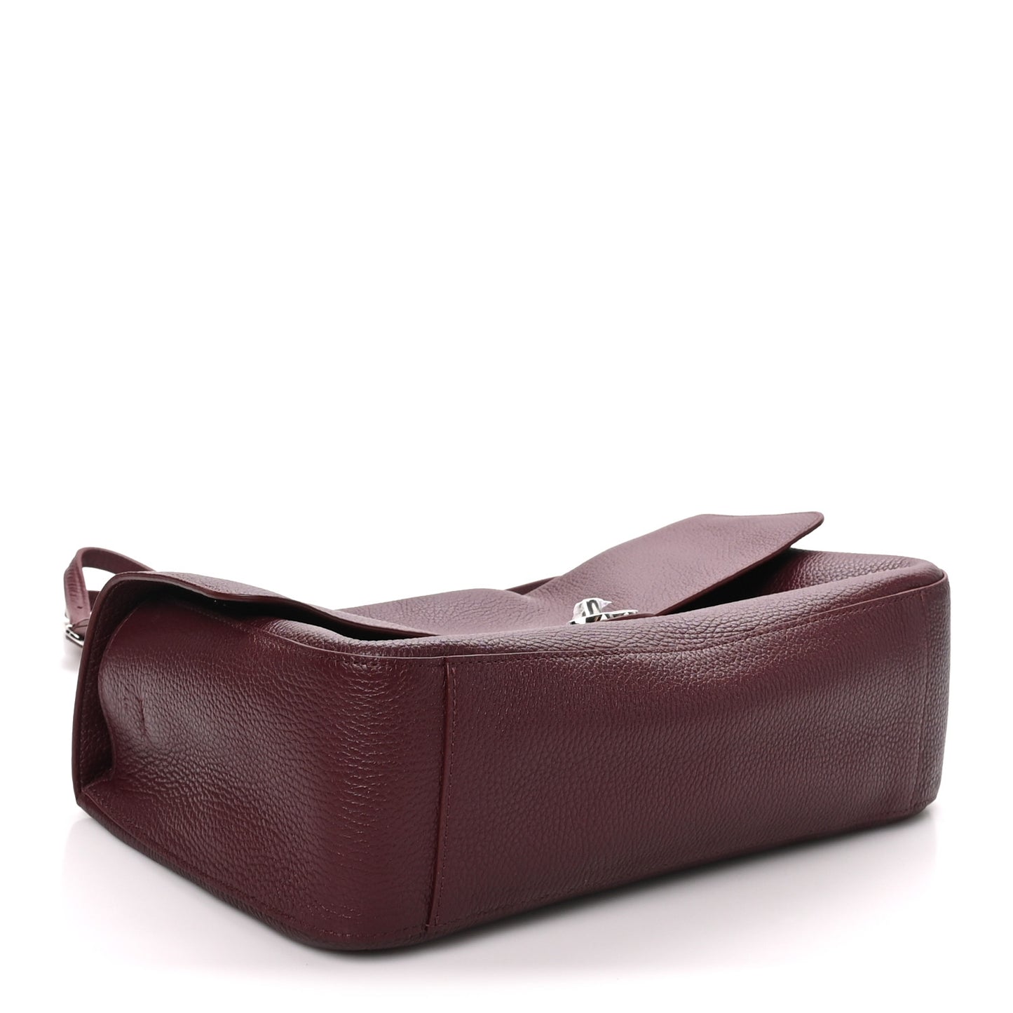 Grained Calfskin Small Souplissimo Maxi Flap Burgundy