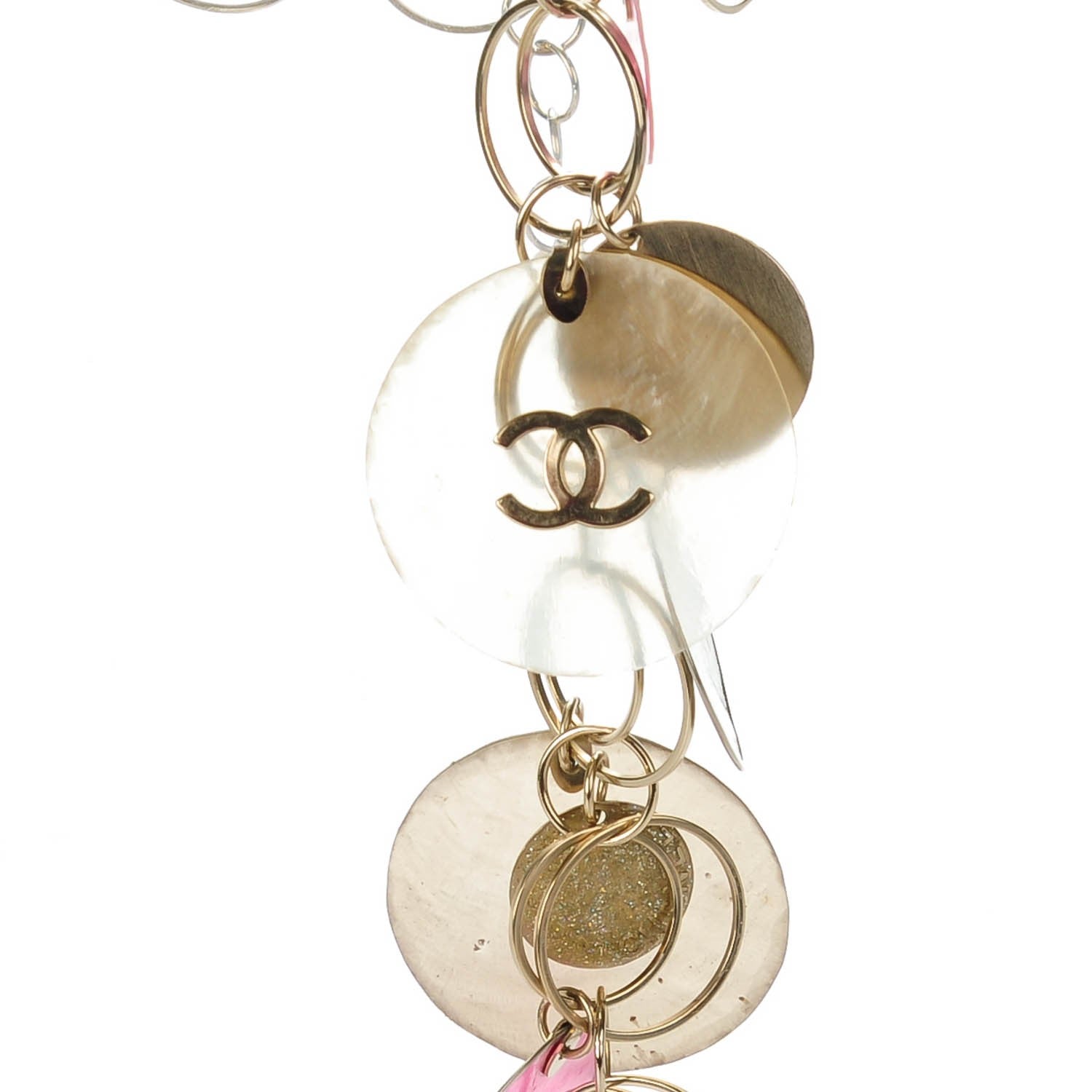 Chanel Pearl CC Long Necklace Pink Gold 3 of 7