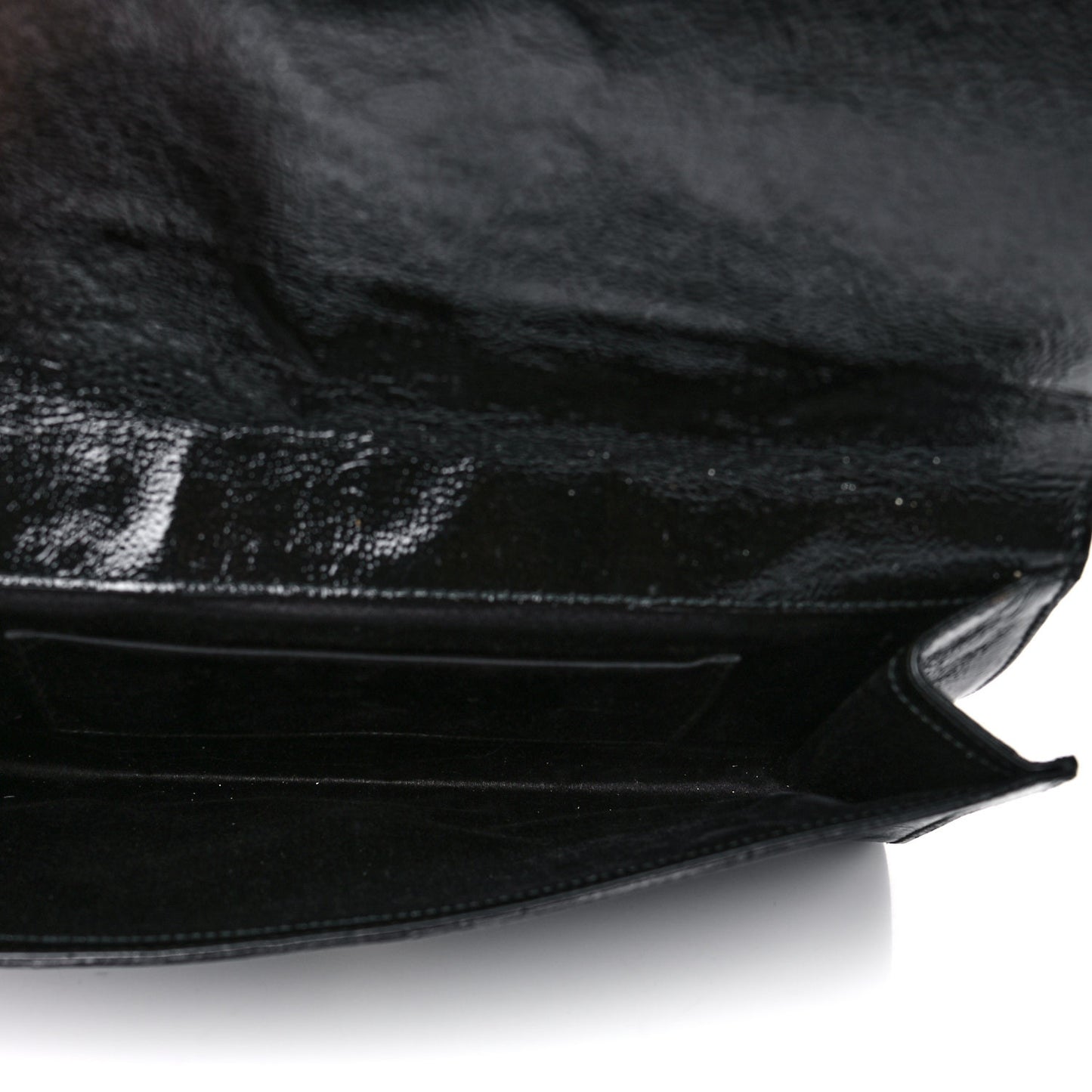Textured Patent Monogram Large Belle De Jour Clutch Black
