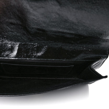 Saint Laurent Textured Patent Monogram Large Belle De Jour Clutch Black 5 of 12